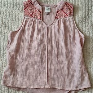 Knox Rose Light Pink Embroidered Blouse